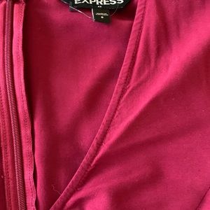 Dark Red Dress with Bell Sleeves